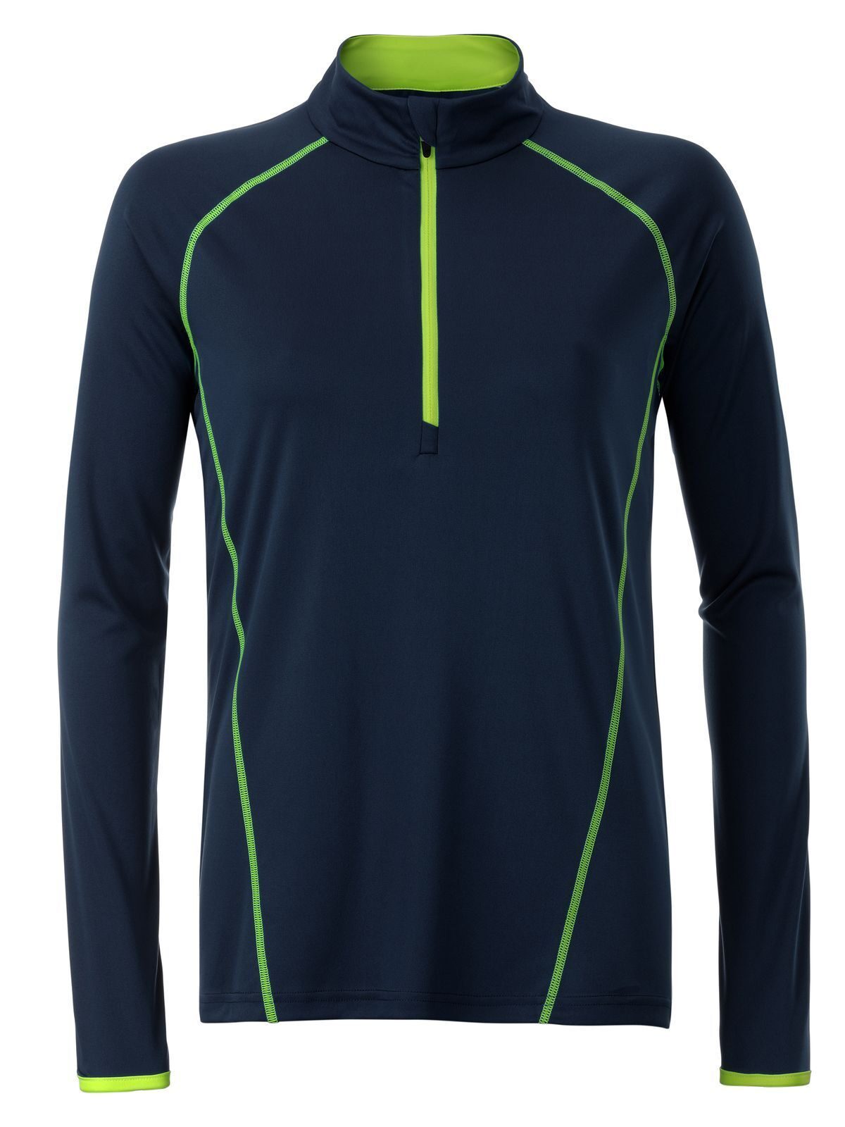 Ladies' Sports Longsleeve Damen T-Shirt – Daiber – Farbe navy/bright-yellow – individuell veredelbar