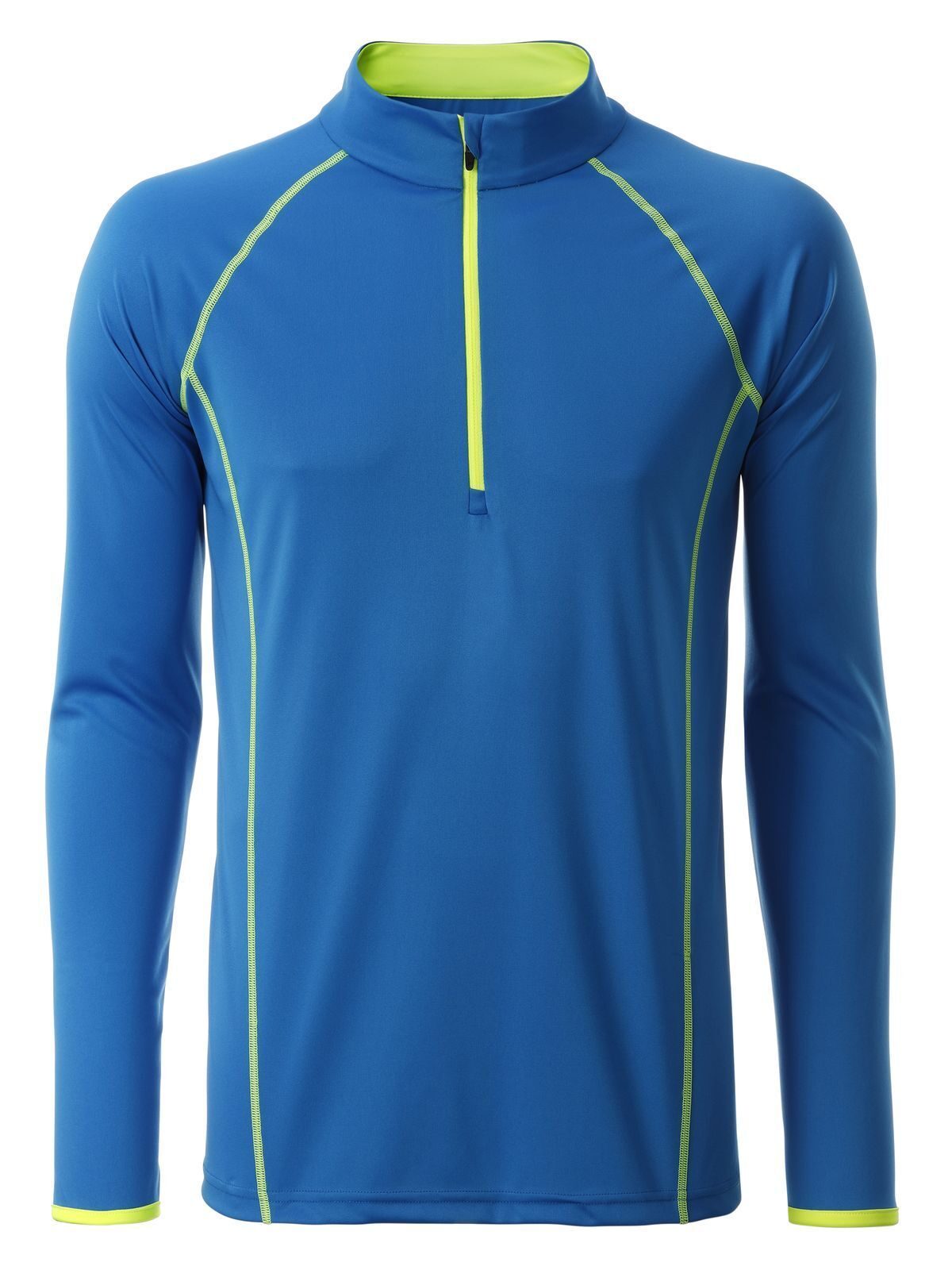 Sports Longsleeve Herren T-Shirt – Daiber – Farbe bright-blue/bright-yellow – individuell veredelbar