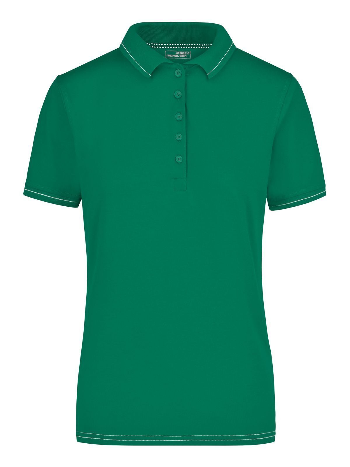 Ladies' Elastic Polo Damen Poloshirt – Daiber – Farbe irish-green/white – individuell veredelbar