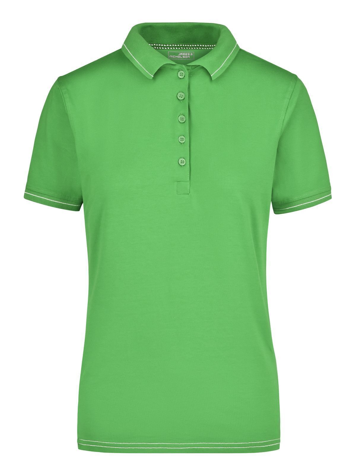 Ladies' Elastic Polo Damen Poloshirt – Daiber – Farbe lime-green/white – individuell veredelbar