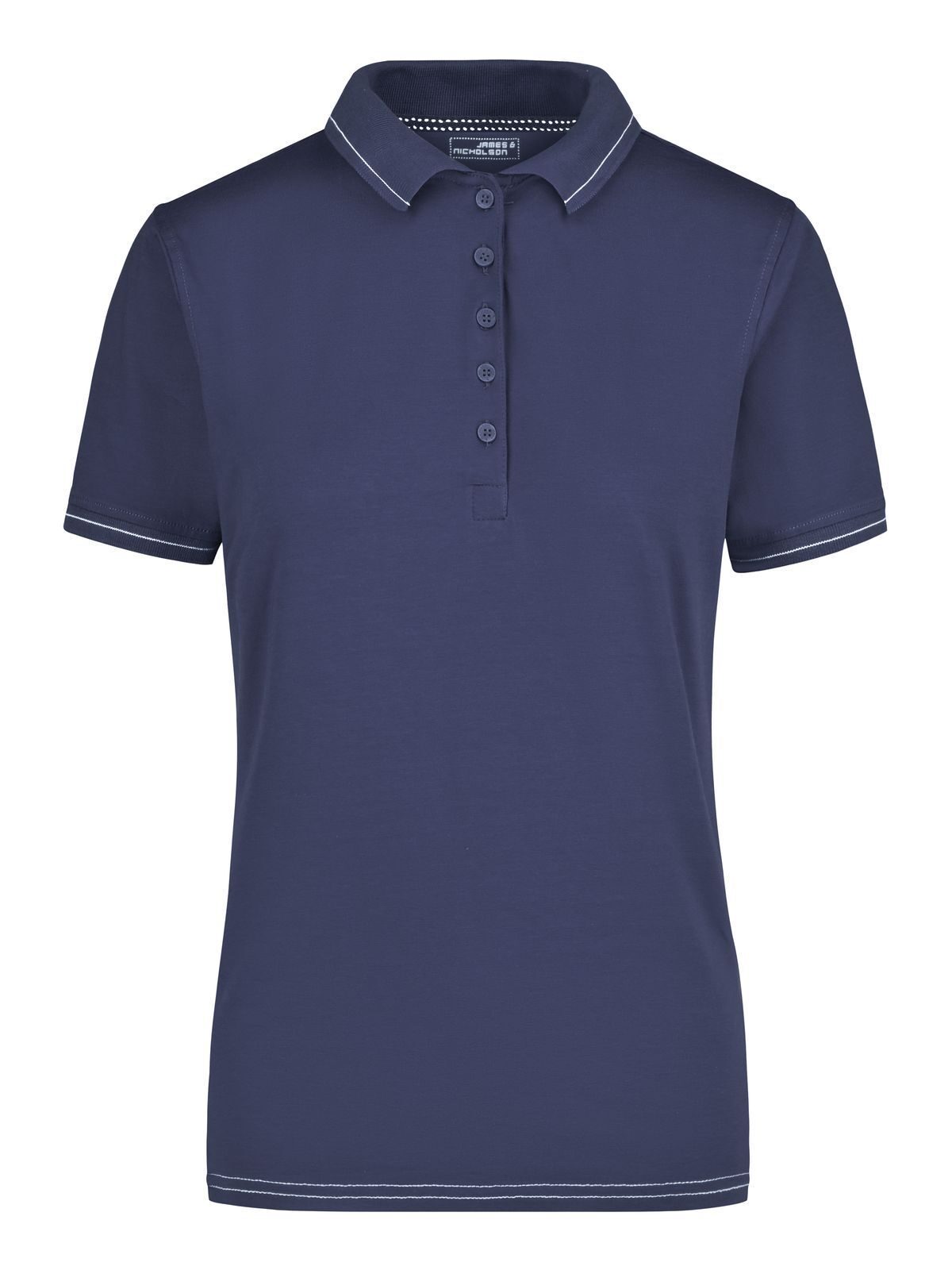Ladies' Elastic Polo Damen Poloshirt – Daiber – Farbe navy/white – individuell veredelbar