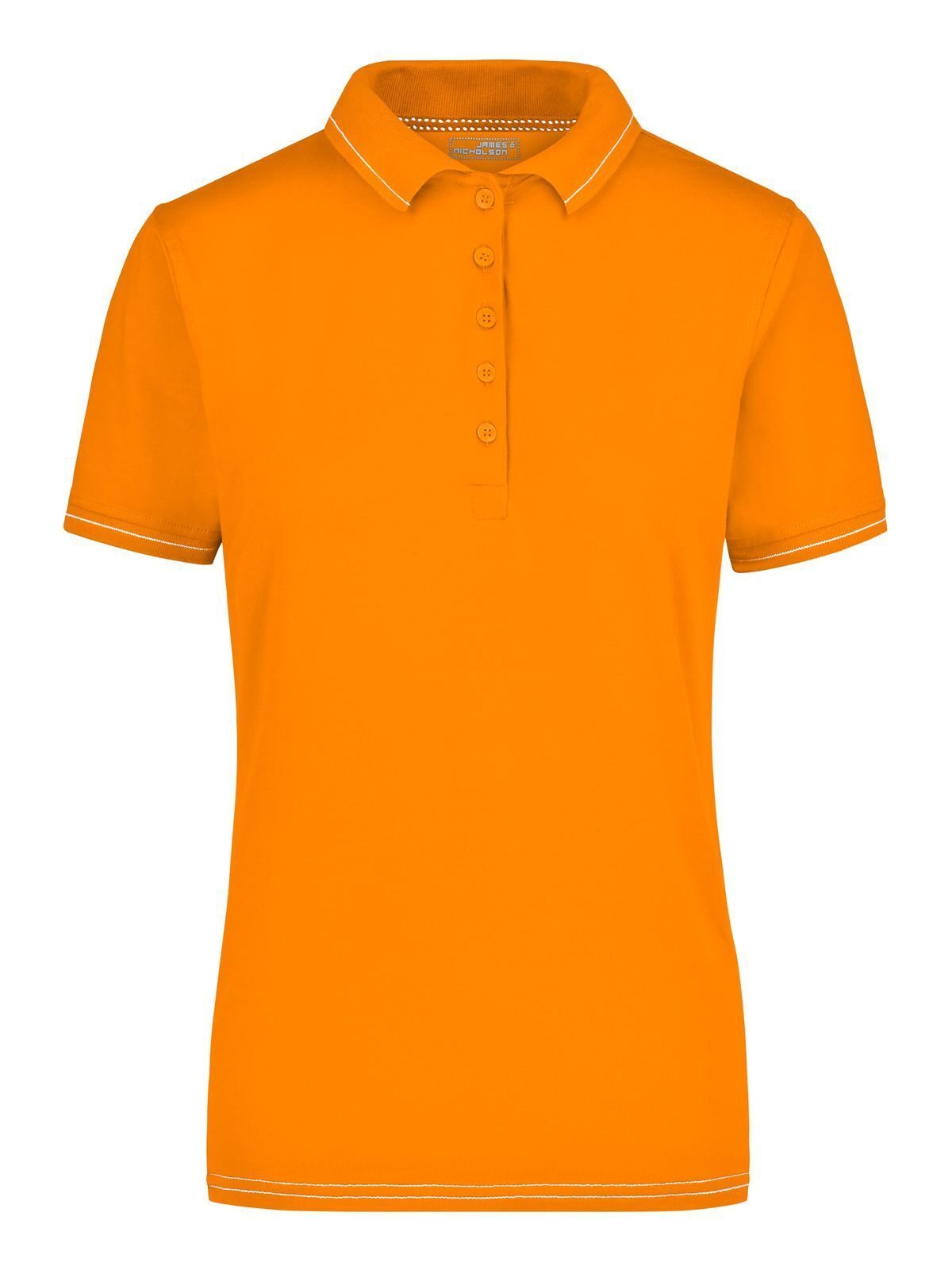 Ladies' Elastic Polo Damen Poloshirt – Daiber – Farbe orange/white – individuell veredelbar