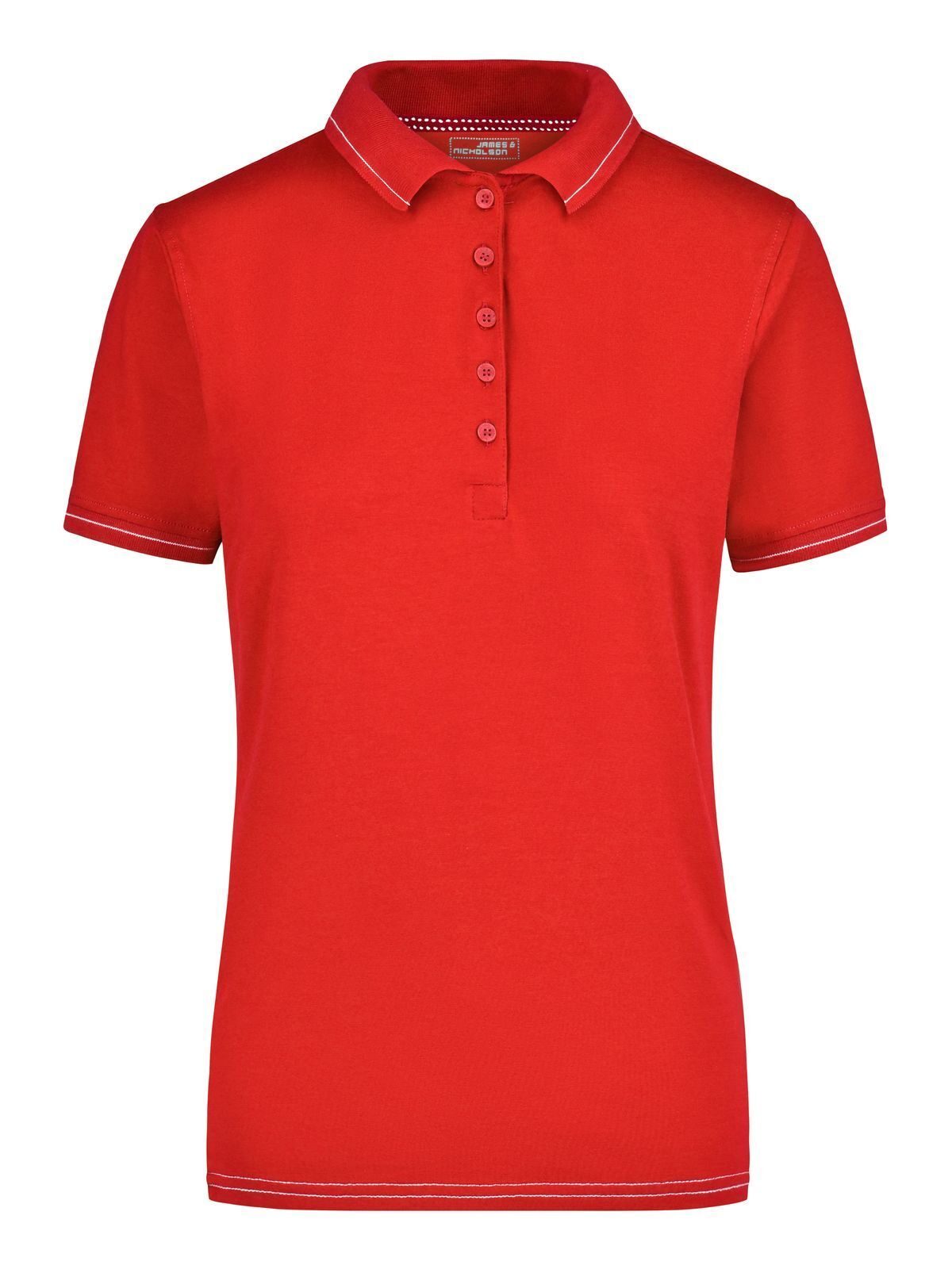 Ladies' Elastic Polo Damen Poloshirt – Daiber – Farbe red/white – individuell veredelbar