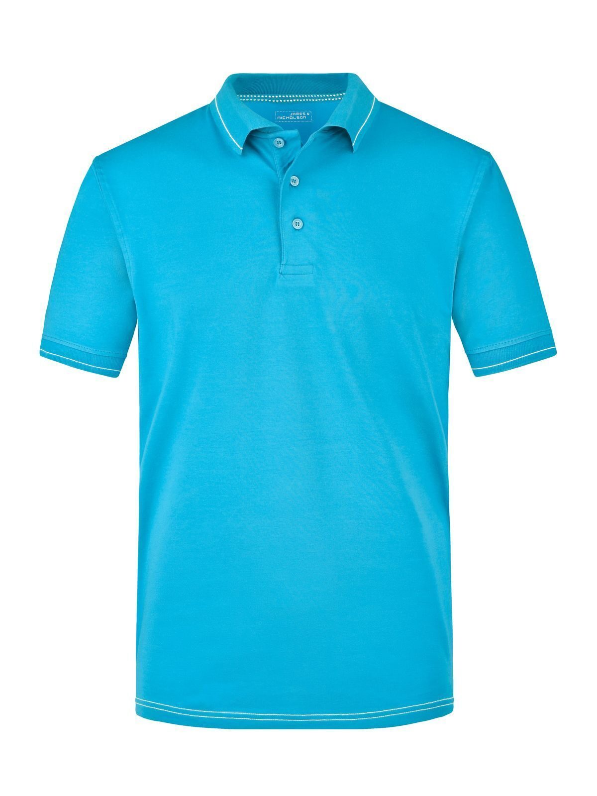 Elastic Polo Herren Poloshirt – Daiber – Farbe aqua/white – individuell veredelbar