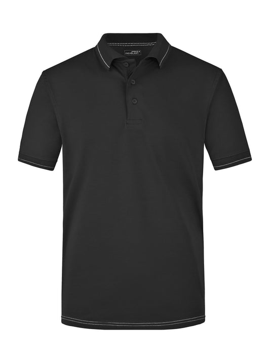 Elastic Polo Herren Poloshirt – Daiber – Farbe black/white – individuell veredelbar