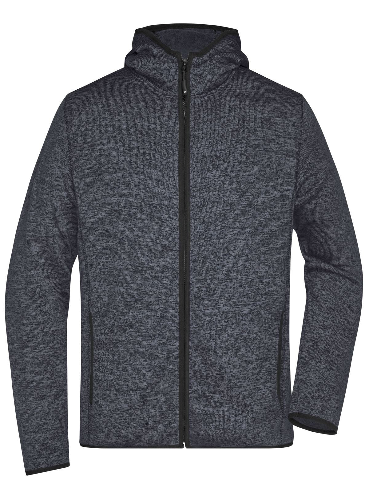 Knitted Fleece Hoody Herren – Daiber – Farbe dark-melange/black – individuell veredelbar
