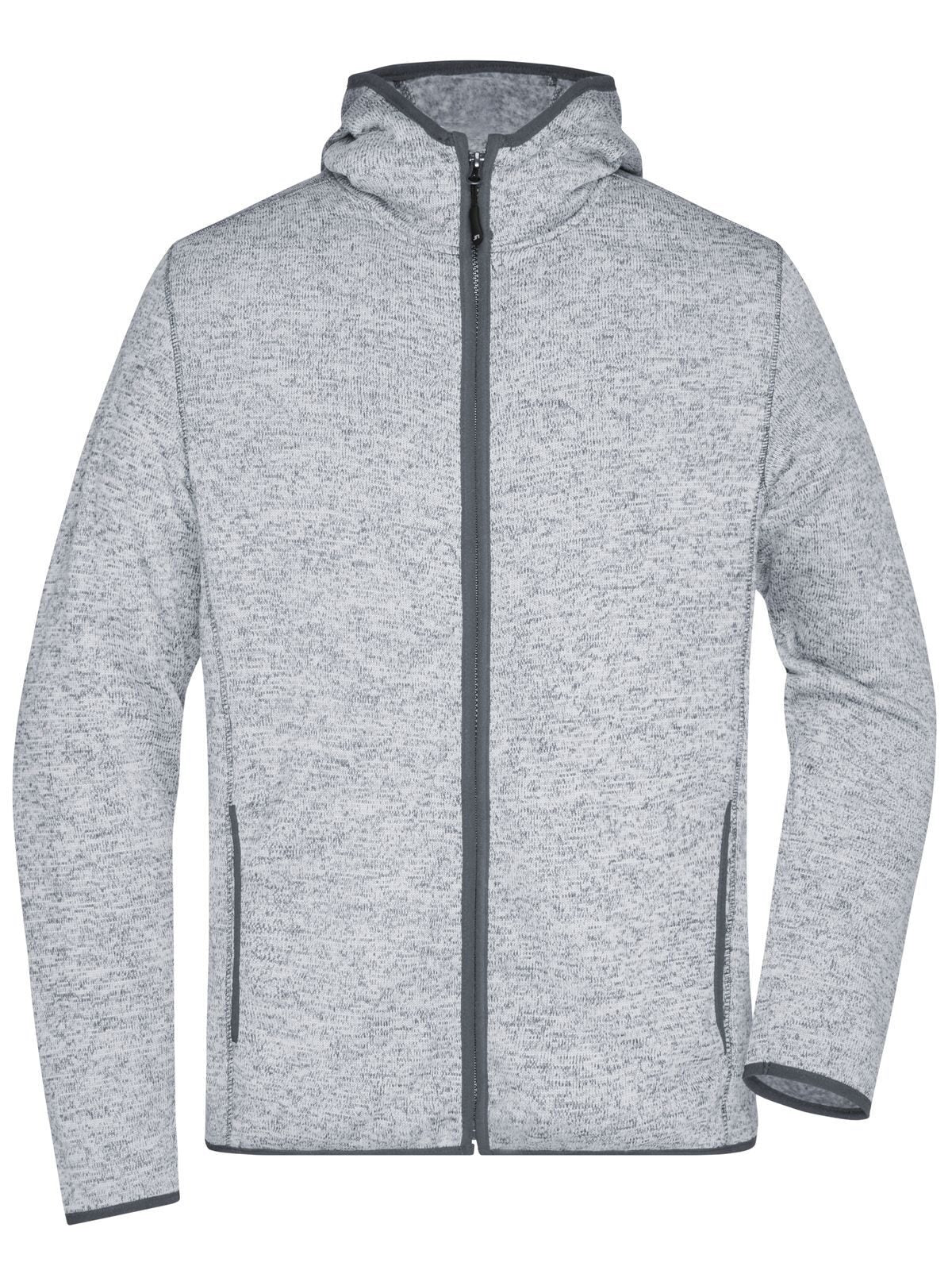 Knitted Fleece Hoody Herren – Daiber – Farbe light-melange/carbon – individuell veredelbar