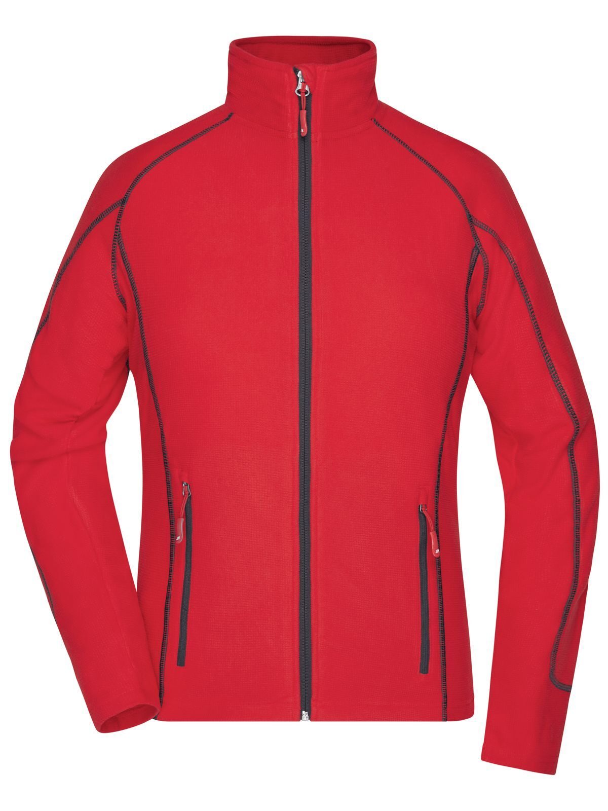 Ladies' Structure Fleece Jacket Damen – Daiber – Farbe red/carbon – individuell veredelbar