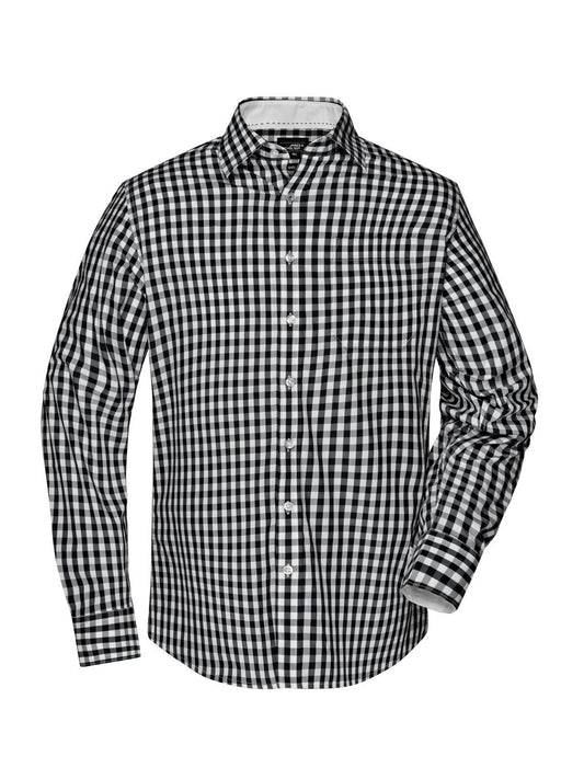 Checked Shirt Herren Hemd / Bluse – Daiber – Farbe black/white – individuell veredelbar