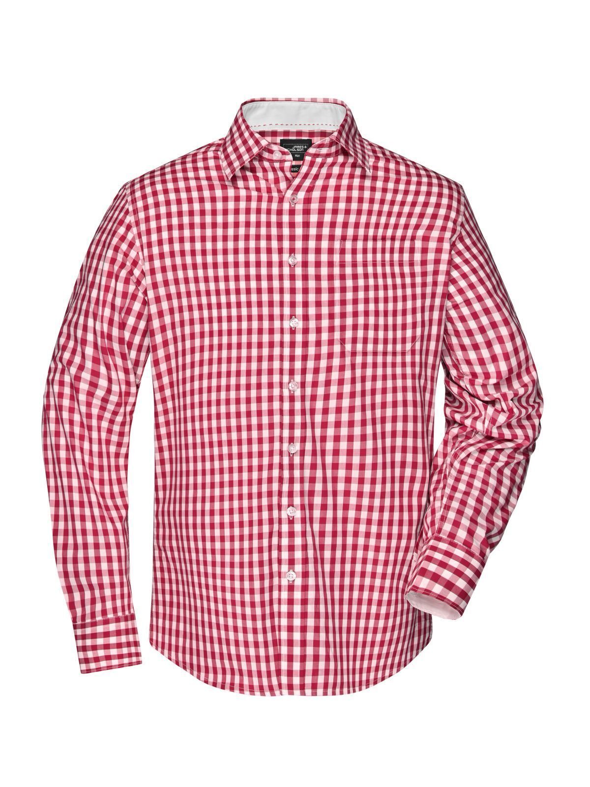 Checked Shirt Herren Hemd / Bluse – Daiber – Farbe red/white – individuell veredelbar