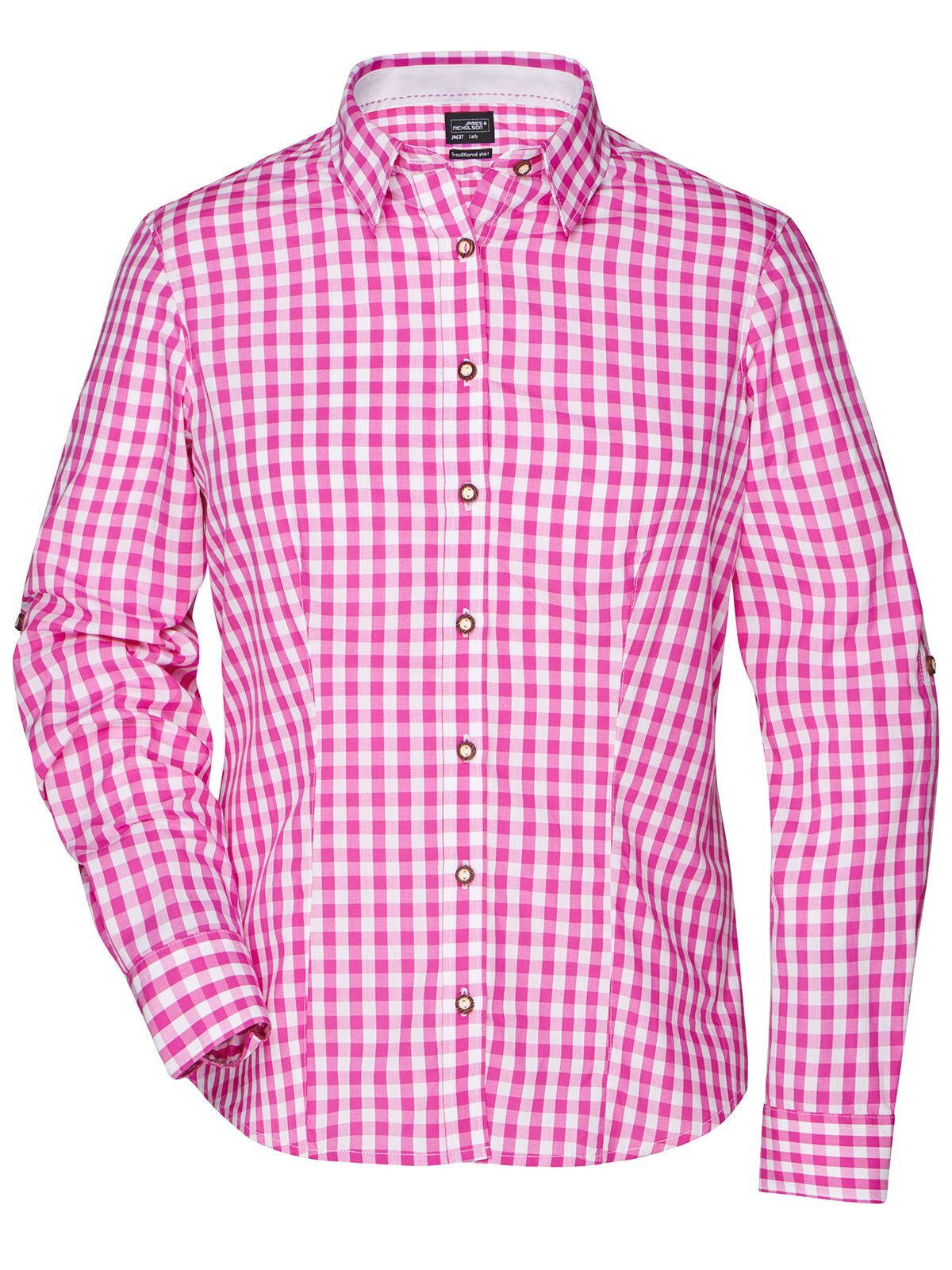 Ladies' Traditional Shirt Damen Hemd / Bluse – Daiber – Farbe purple/white – individuell veredelbar