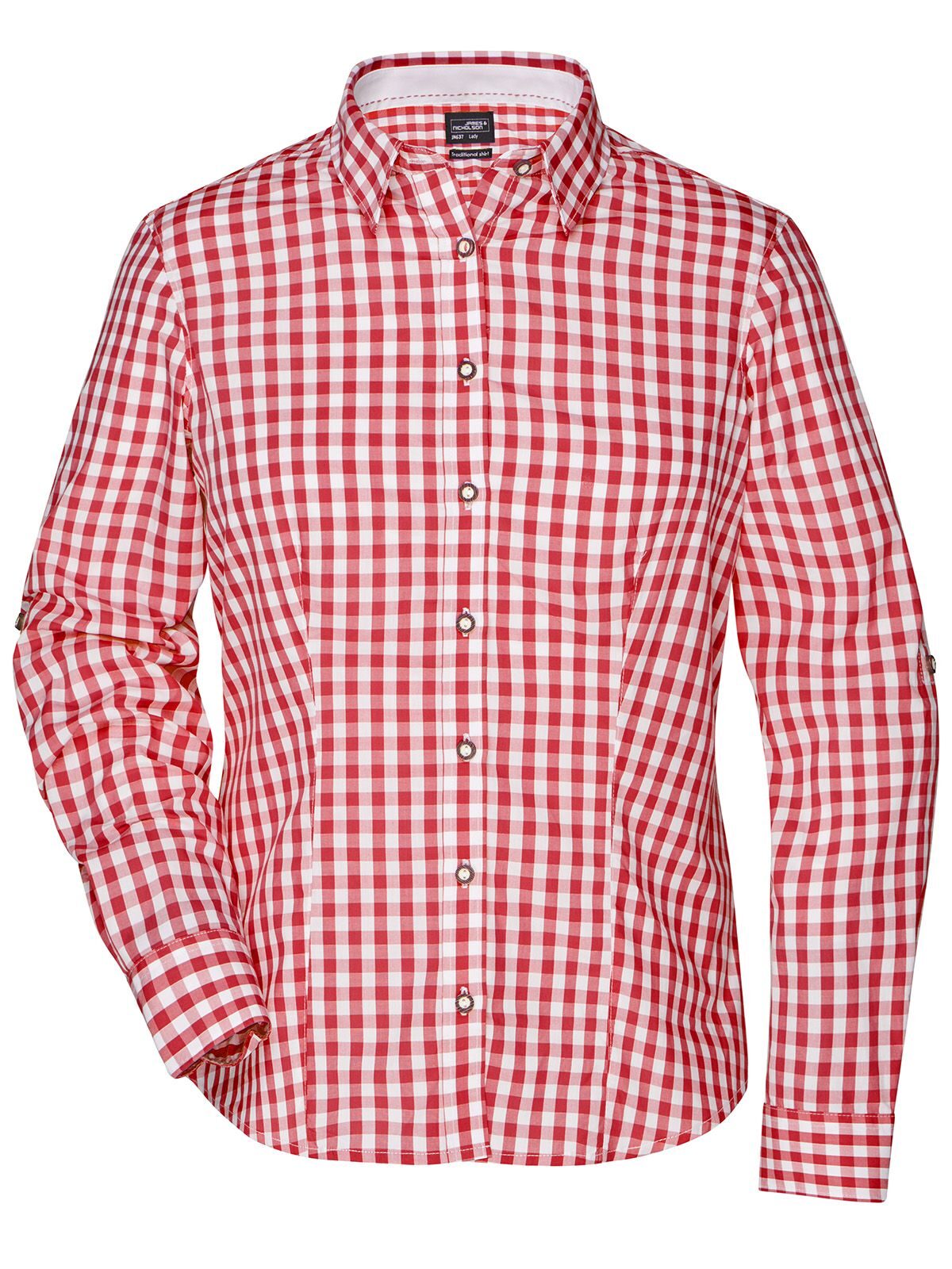 Ladies' Traditional Shirt Damen Hemd / Bluse – Daiber – Farbe red/white – individuell veredelbar