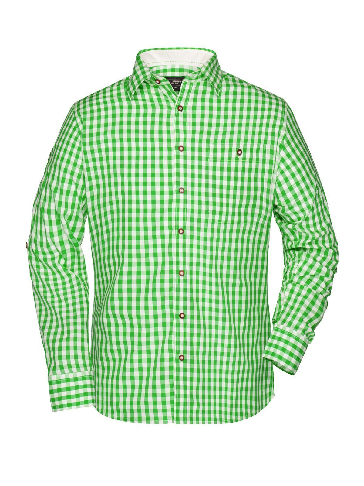 Traditional Shirt Damen Hemd / Bluse – Daiber – Farbe green/white – individuell veredelbar