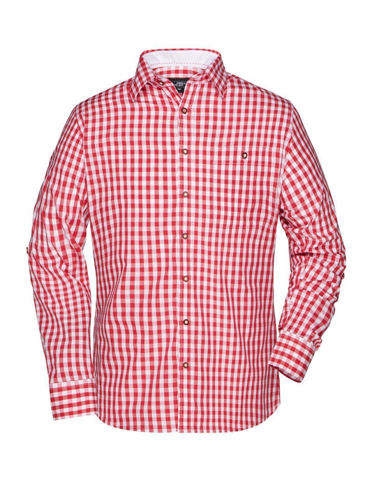 Traditional Shirt Damen Hemd / Bluse – Daiber – Farbe red/white – individuell veredelbar