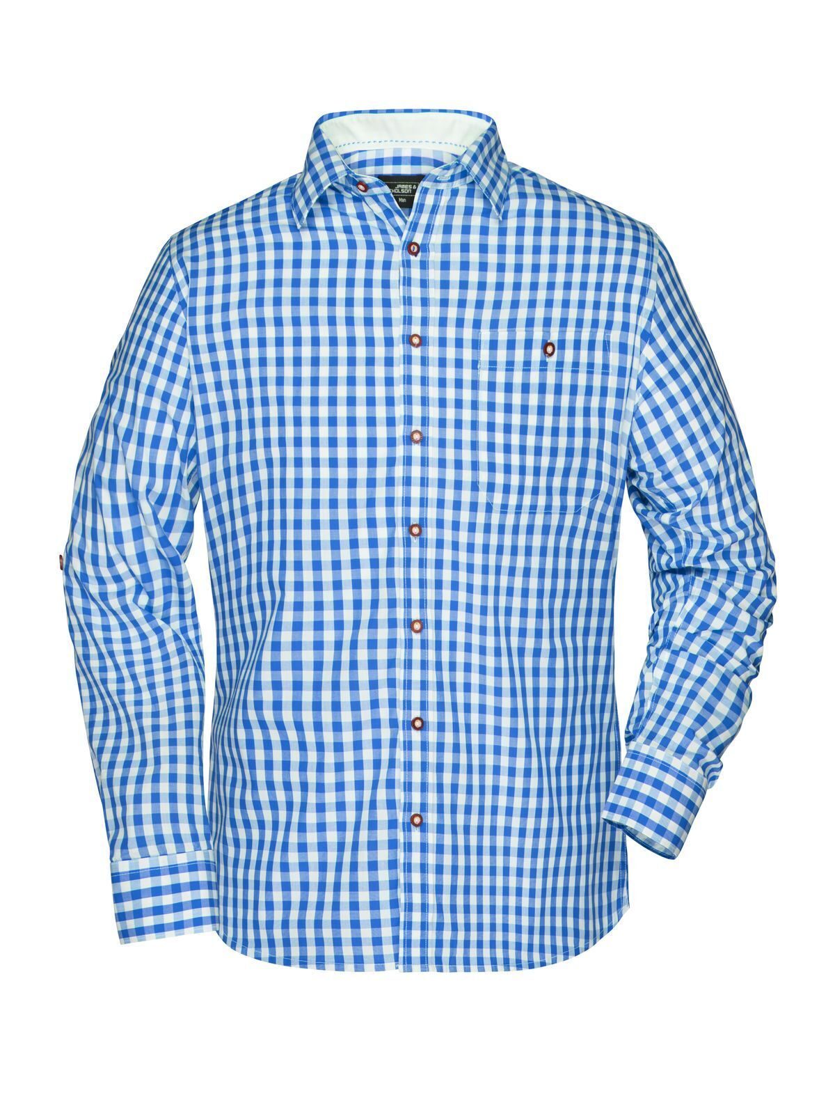 Traditional Shirt Damen Hemd / Bluse – Daiber – Farbe royal/white – individuell veredelbar