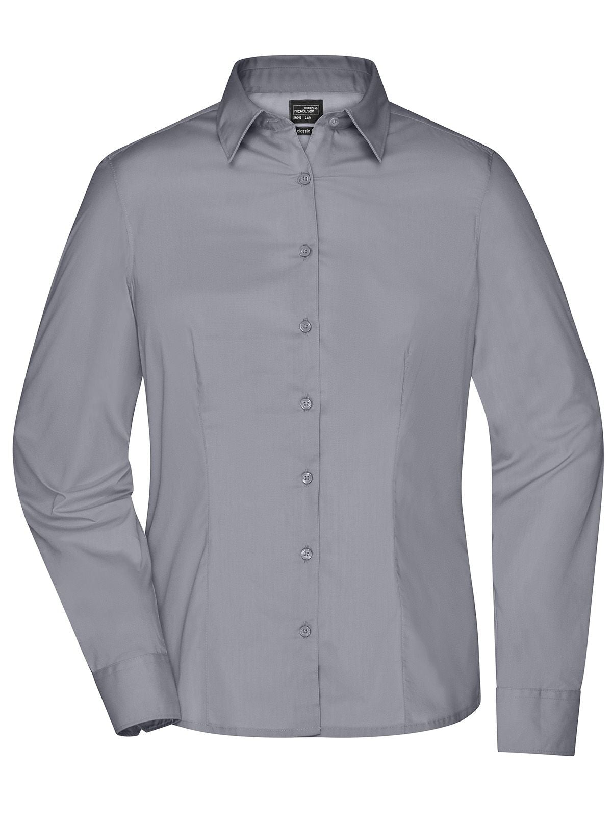 Ladies' Business Shirt Longsleeve Damen Hemd / Bluse – Daiber – Farbe steel – individuell veredelbar