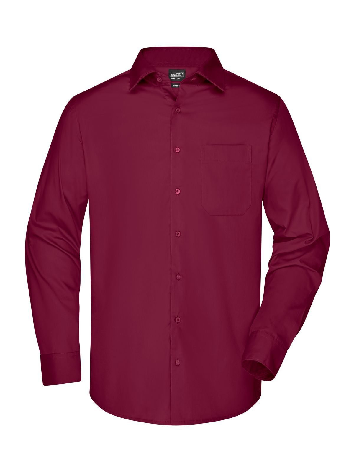 Business Shirt Longsleeve Herren Hemd / Bluse – Daiber – Farbe Bordeaux – individuell veredelbar
