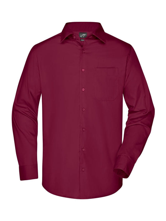 Business Shirt Longsleeve Herren Hemd / Bluse – Daiber – Farbe Bordeaux – individuell veredelbar