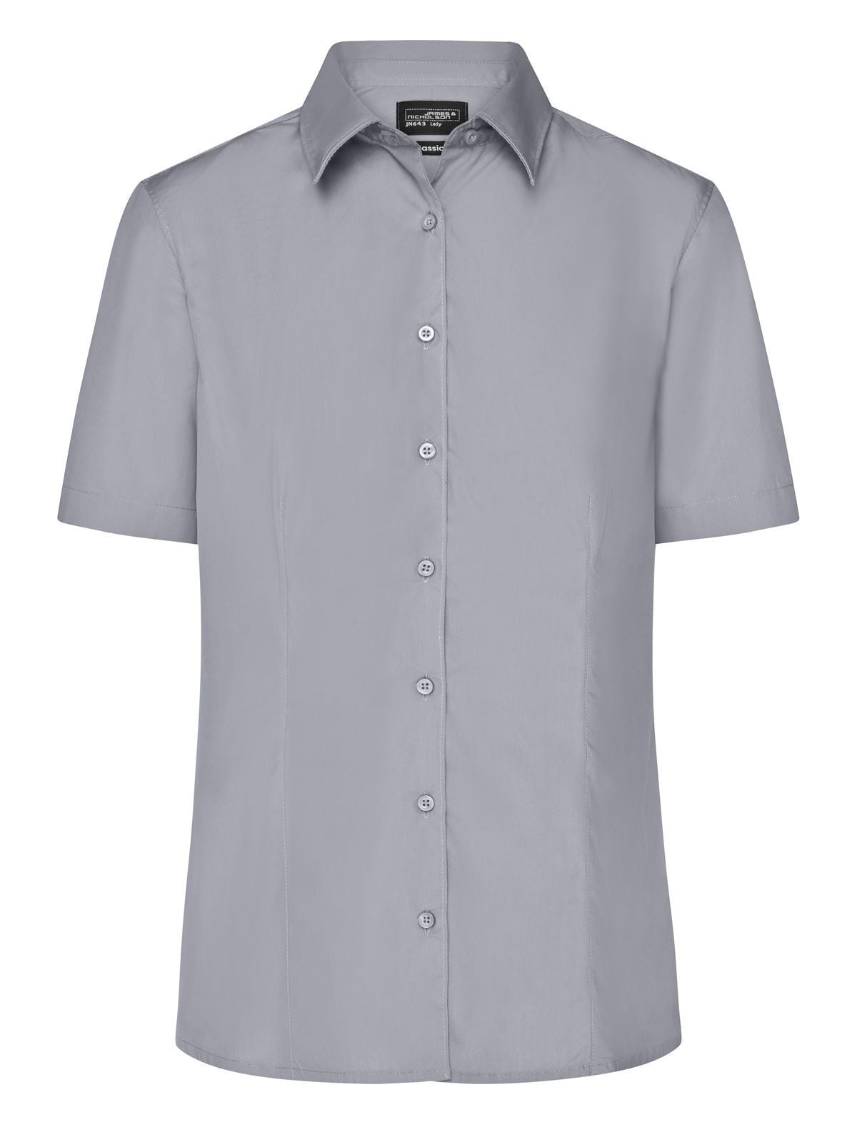 Ladies' Business Shirt Shortsleeve Damen Hemd / Bluse – Daiber – Farbe steel – individuell veredelbar
