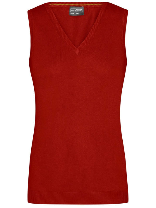 Ladies' V-Neck Pullover Damen Strick / Weste – Daiber – Farbe bordeaux – individuell veredelbar