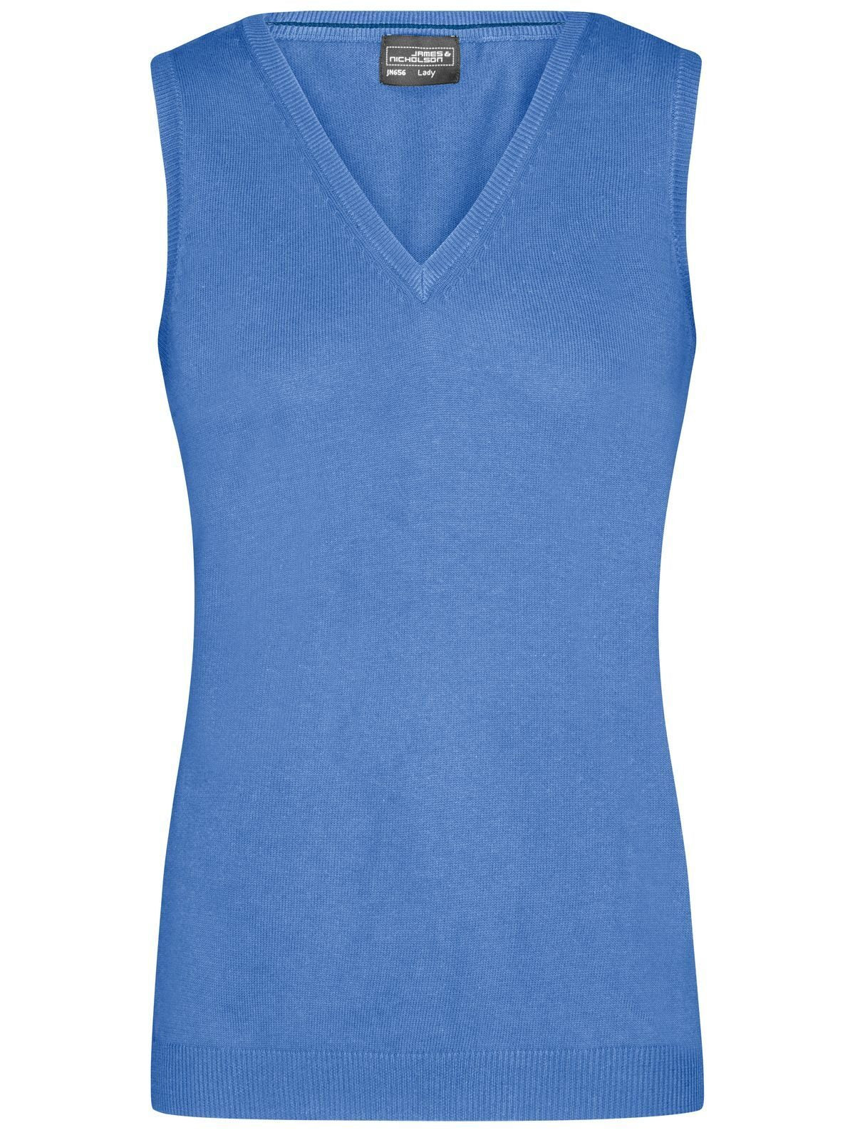 Ladies' V-Neck Pullover Damen Strick / Weste – Daiber – Farbe glacier-blue – individuell veredelbar
