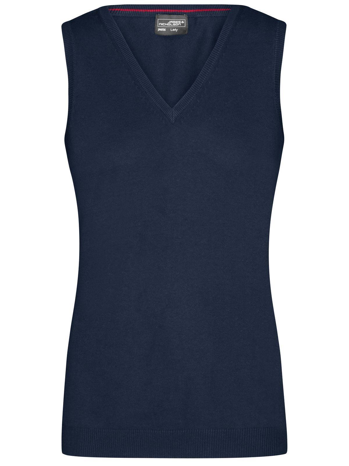 Ladies' V-Neck Pullover Damen Strick / Weste – Daiber – Farbe Navy – individuell veredelbar