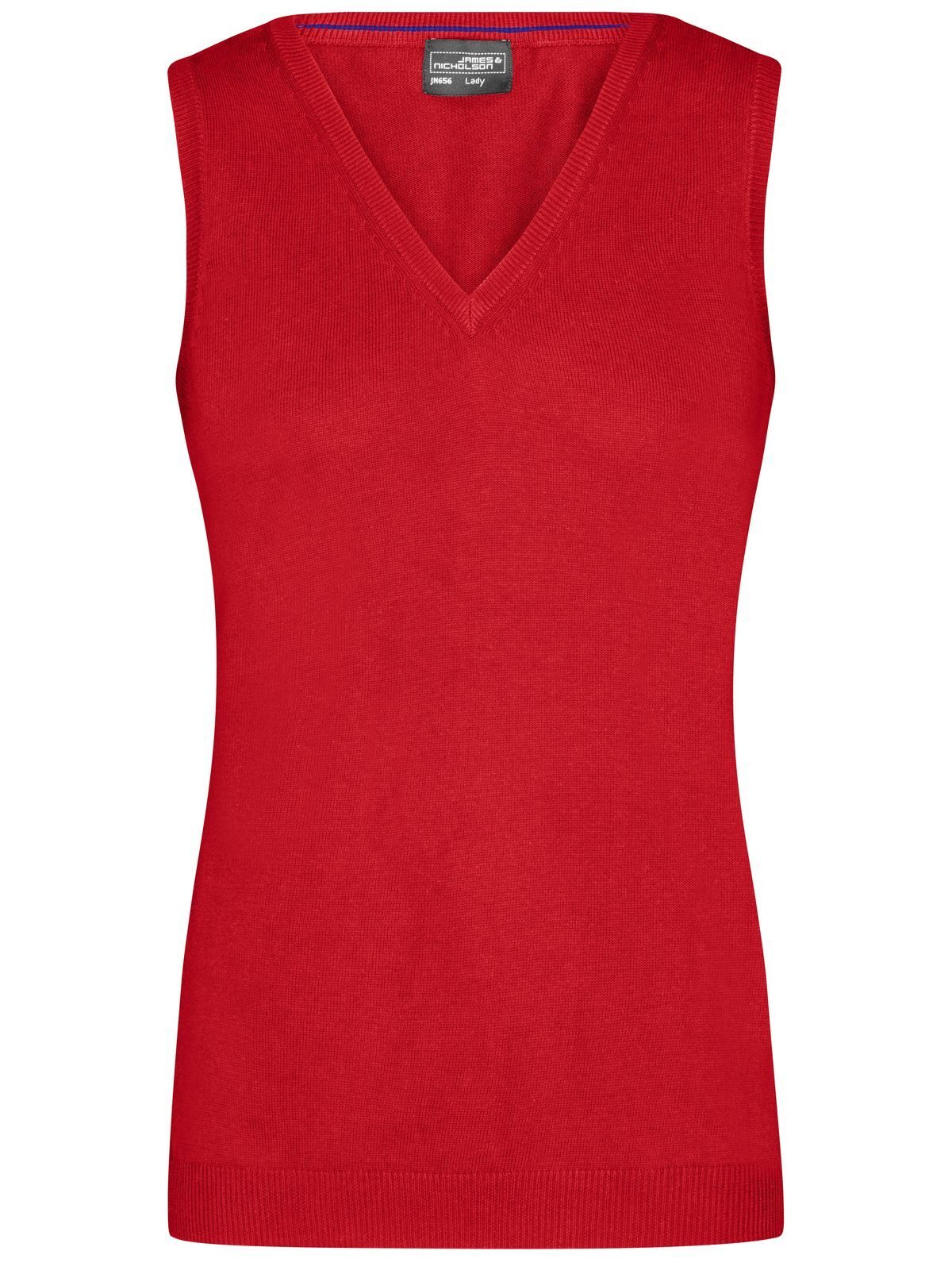 Ladies' V-Neck Pullover Damen Strick / Weste – Daiber – Farbe Rot – individuell veredelbar