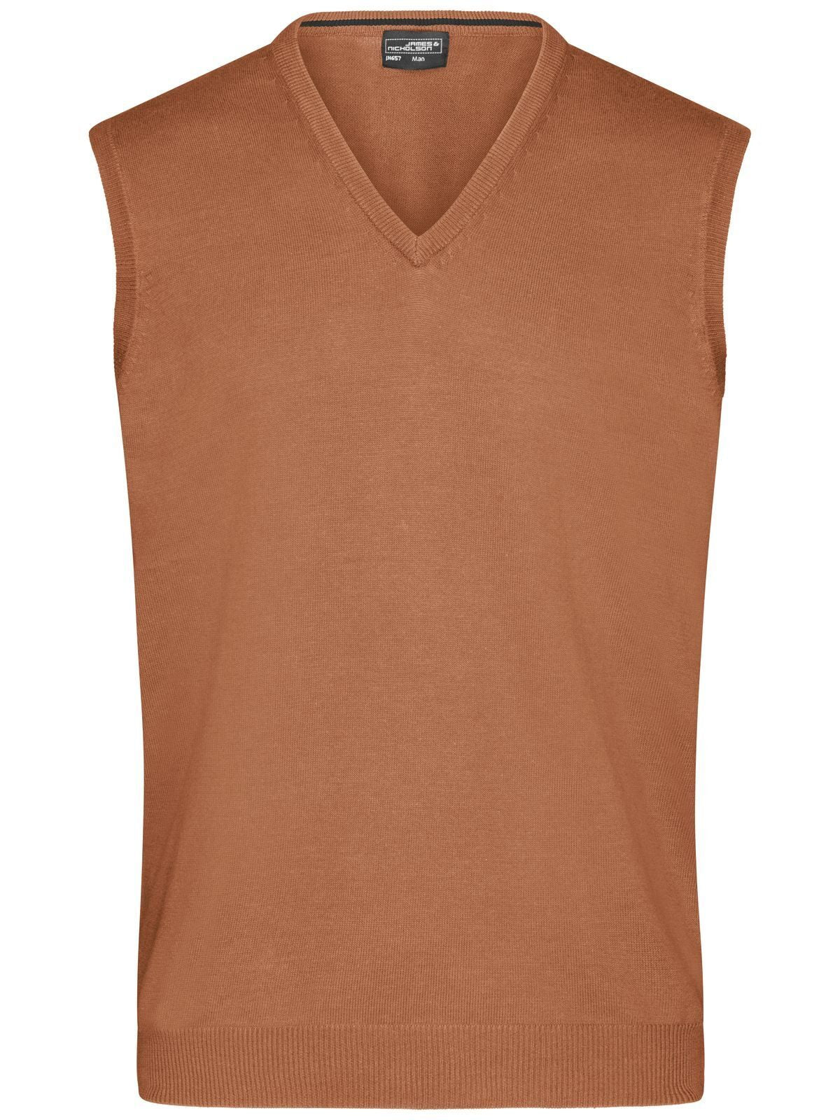 V-Neck Pullover Herren Strick / Weste – Daiber – Farbe camel – individuell veredelbar