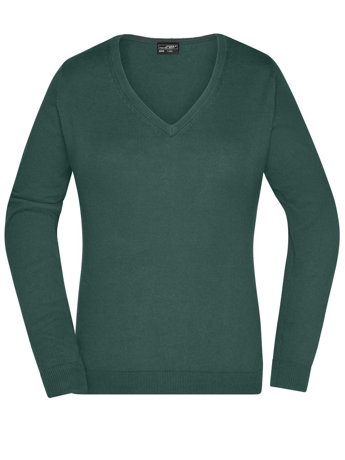 Ladies' V-Neck Pullover Damen Strick / Weste – Daiber – Farbe Waldgrün – individuell veredelbar