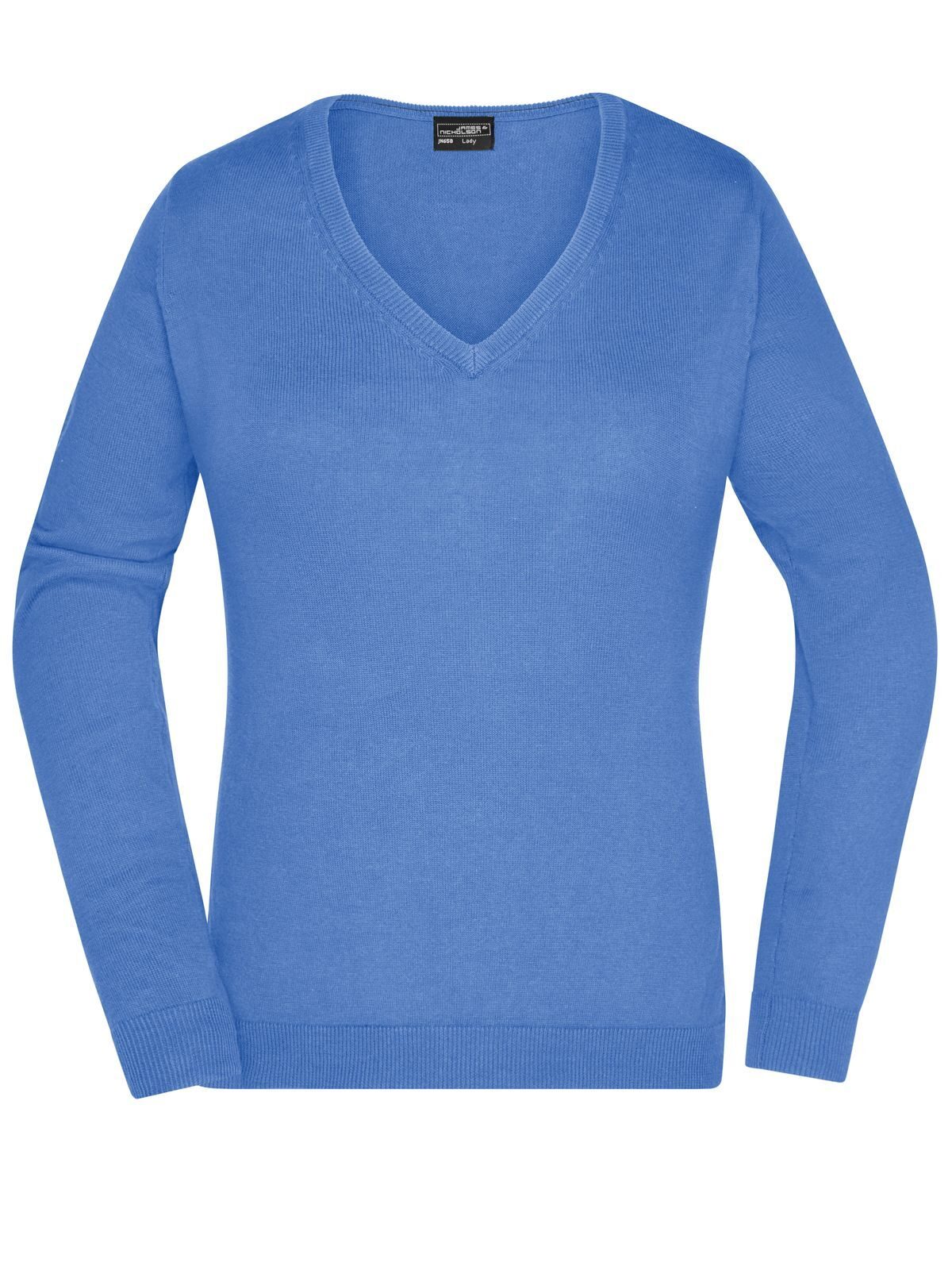 Ladies' V-Neck Pullover Damen Strick / Weste – Daiber – Farbe glacier-blue – individuell veredelbar