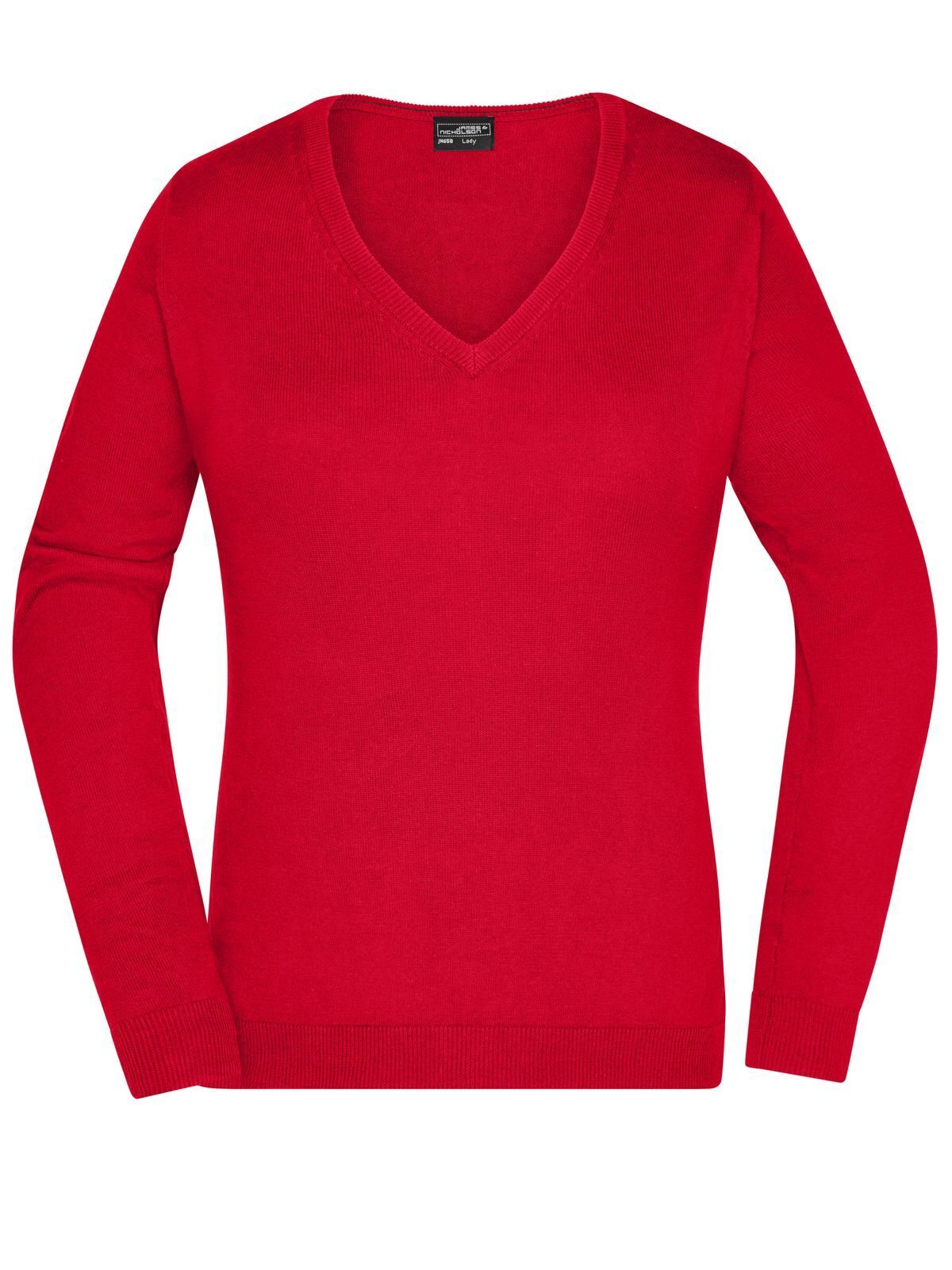 Ladies' V-Neck Pullover Damen Strick / Weste – Daiber – Farbe Rot – individuell veredelbar