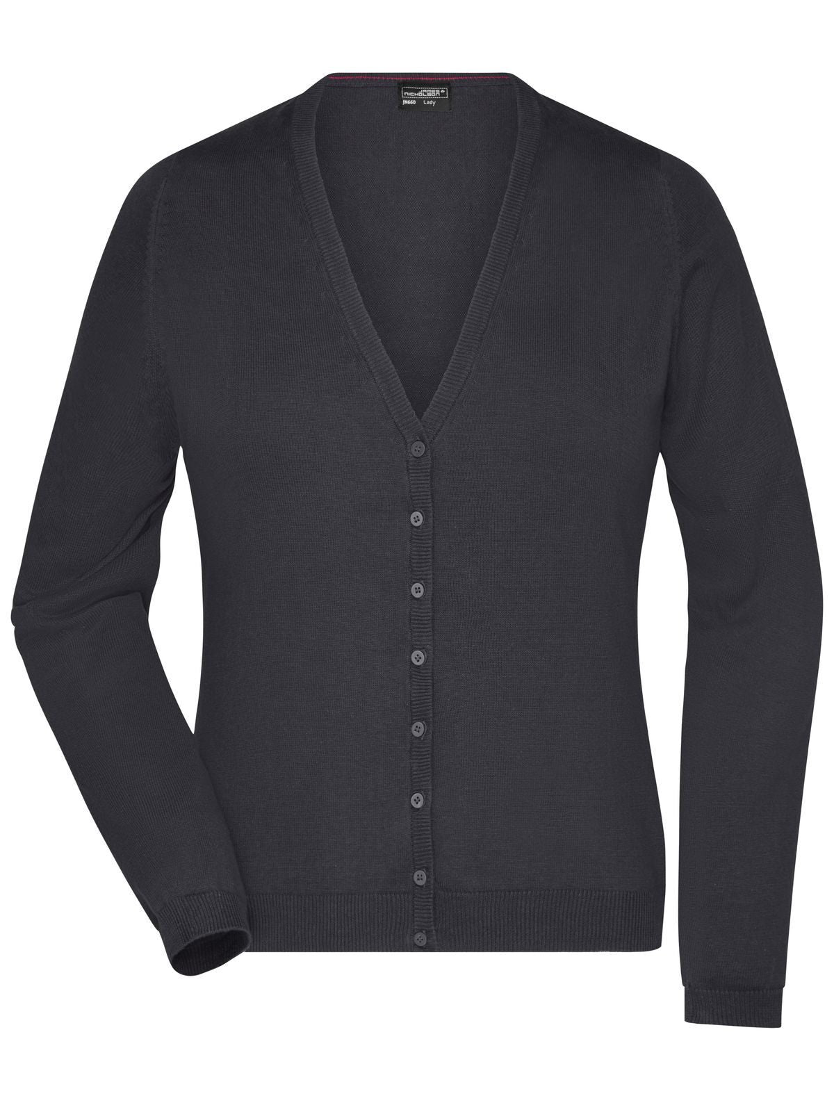 Ladies' V-Neck Cardigan Damen Strick / Weste – Daiber – Farbe Schwarz – individuell veredelbar
