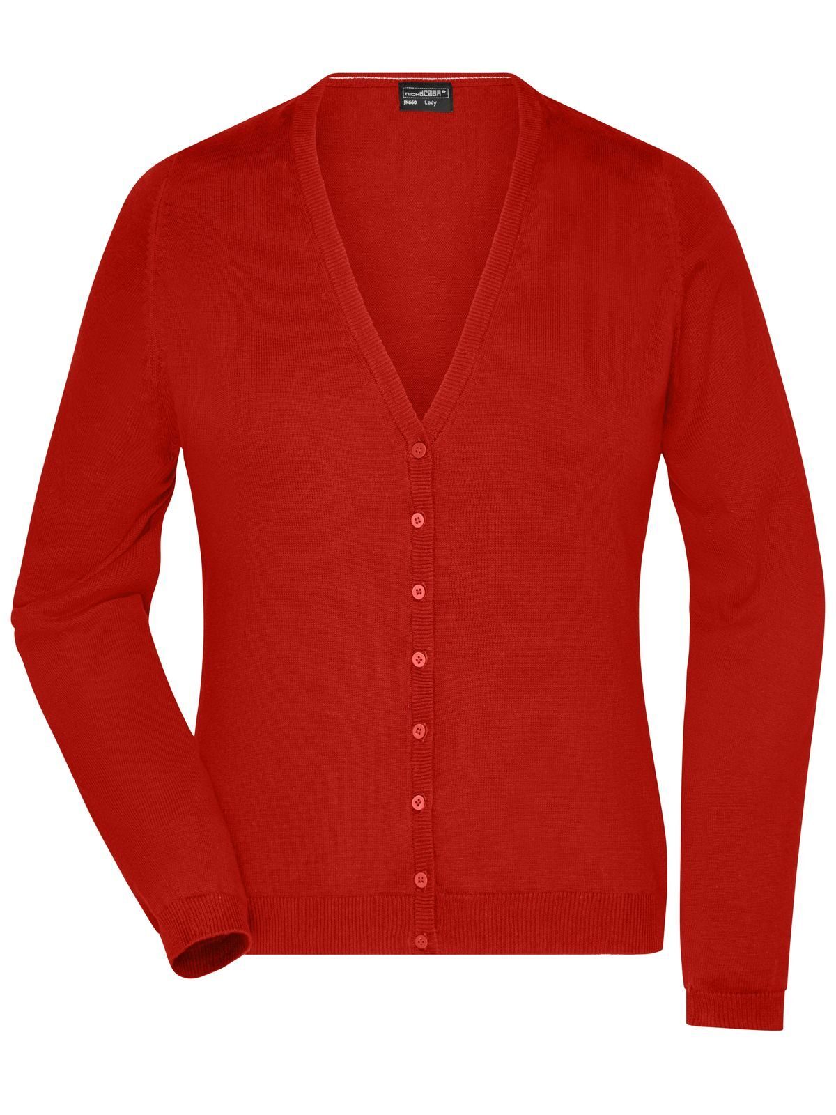Ladies' V-Neck Cardigan Damen Strick / Weste – Daiber – Farbe bordeaux – individuell veredelbar