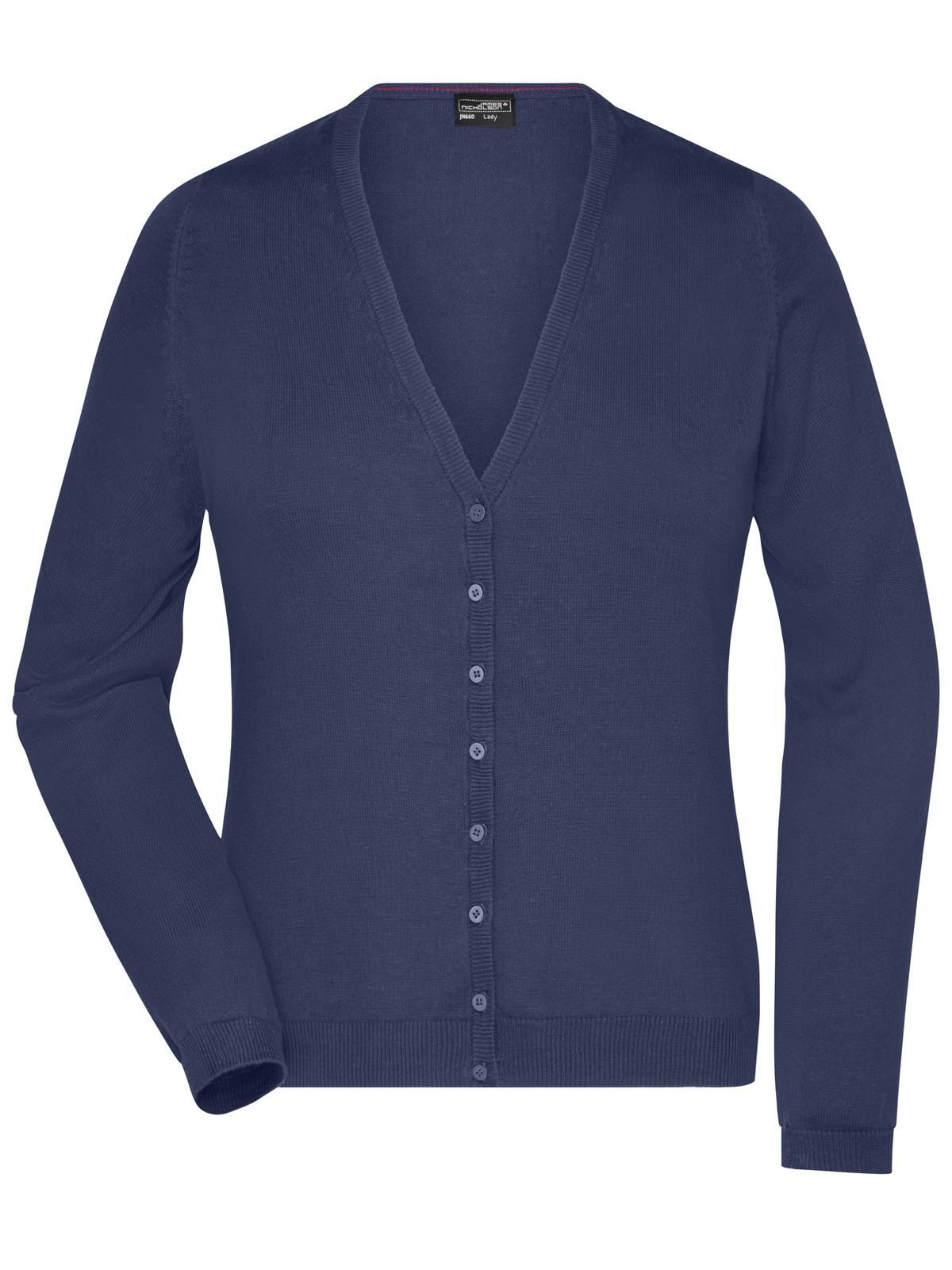 Ladies' V-Neck Cardigan Damen Strick / Weste – Daiber – Farbe Navy – individuell veredelbar