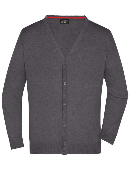 V-Neck Cardigan Herren Strick / Weste – Daiber – Farbe anthracite-melange – individuell veredelbar