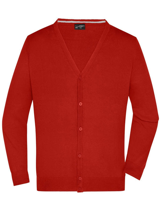 V-Neck Cardigan Herren Strick / Weste – Daiber – Farbe bordeaux – individuell veredelbar