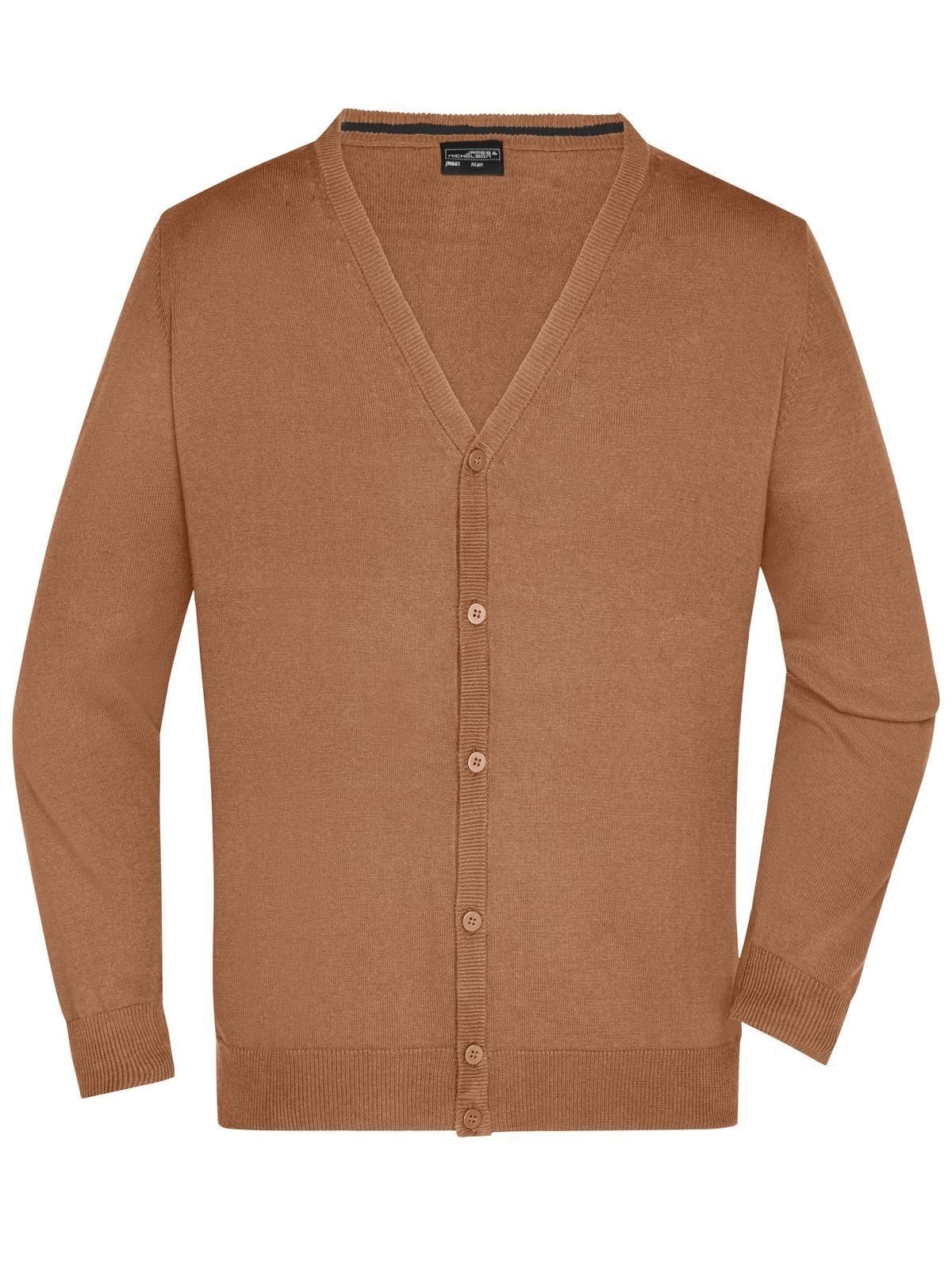 V-Neck Cardigan Herren Strick / Weste – Daiber – Farbe camel – individuell veredelbar