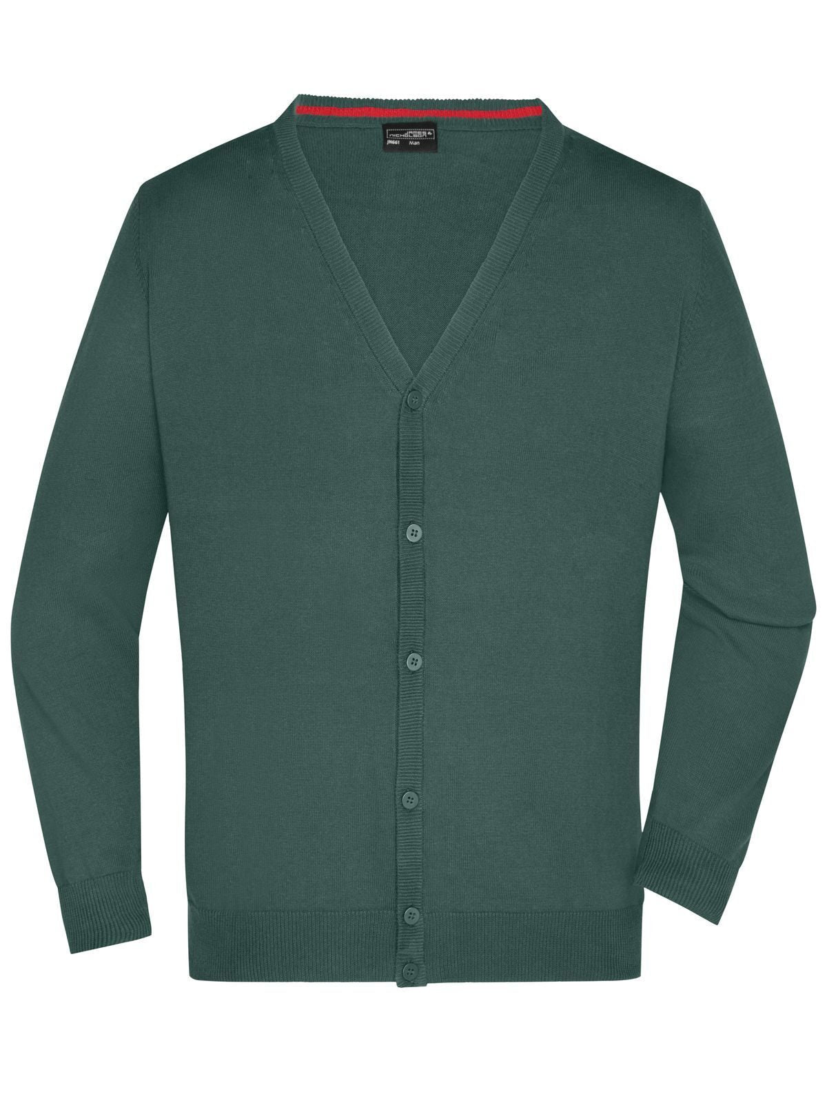 V-Neck Cardigan Herren Strick / Weste – Daiber – Farbe Waldgrün – individuell veredelbar