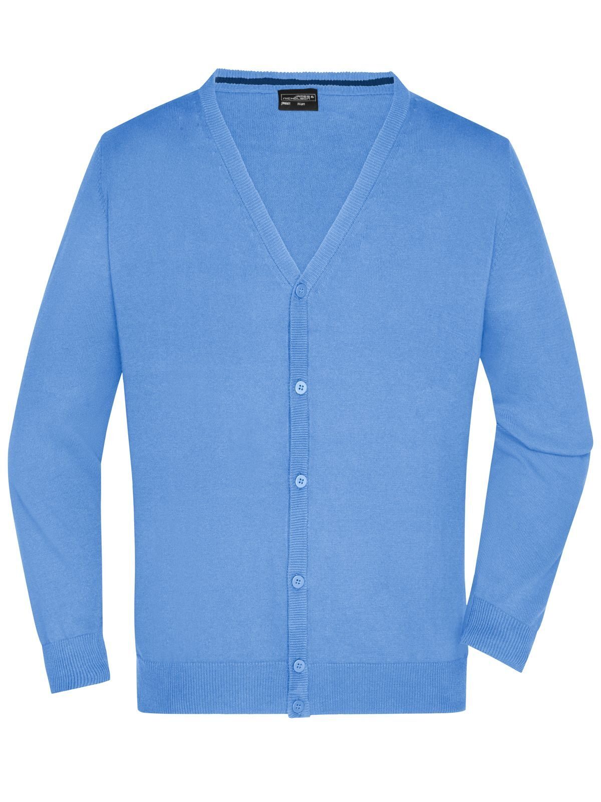 V-Neck Cardigan Herren Strick / Weste – Daiber – Farbe glacier-blue – individuell veredelbar