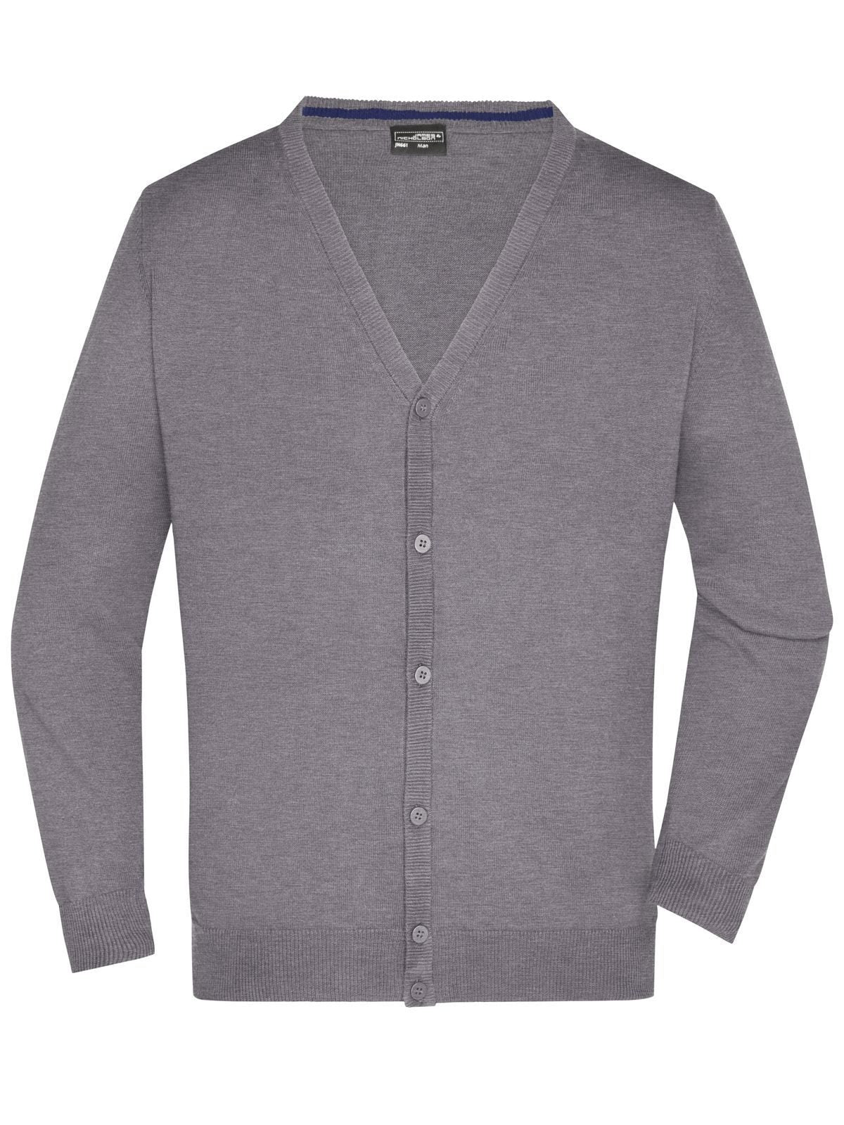 V-Neck Cardigan Herren Strick / Weste – Daiber – Farbe grey-heather – individuell veredelbar