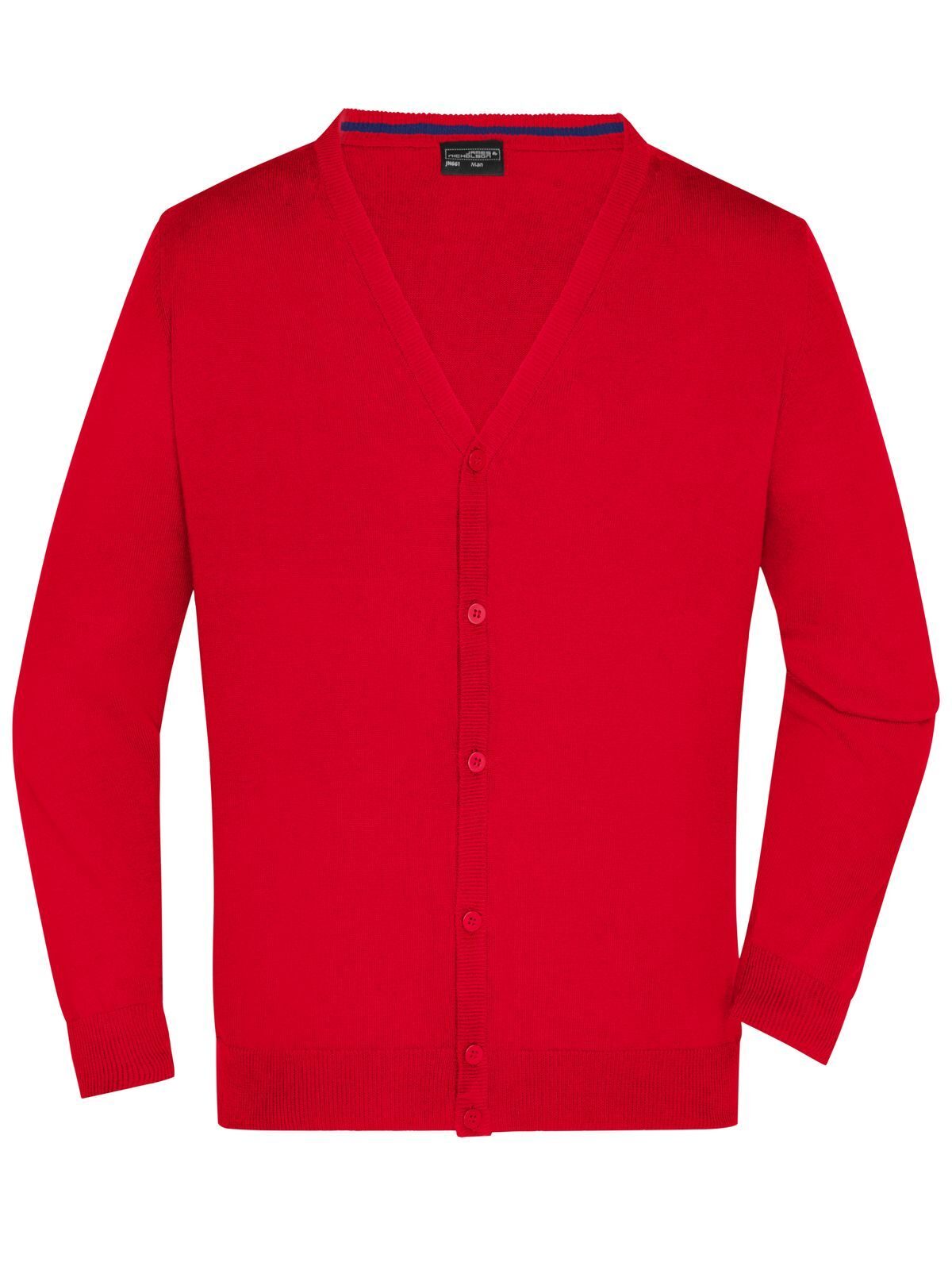 V-Neck Cardigan Herren Strick / Weste – Daiber – Farbe Rot – individuell veredelbar