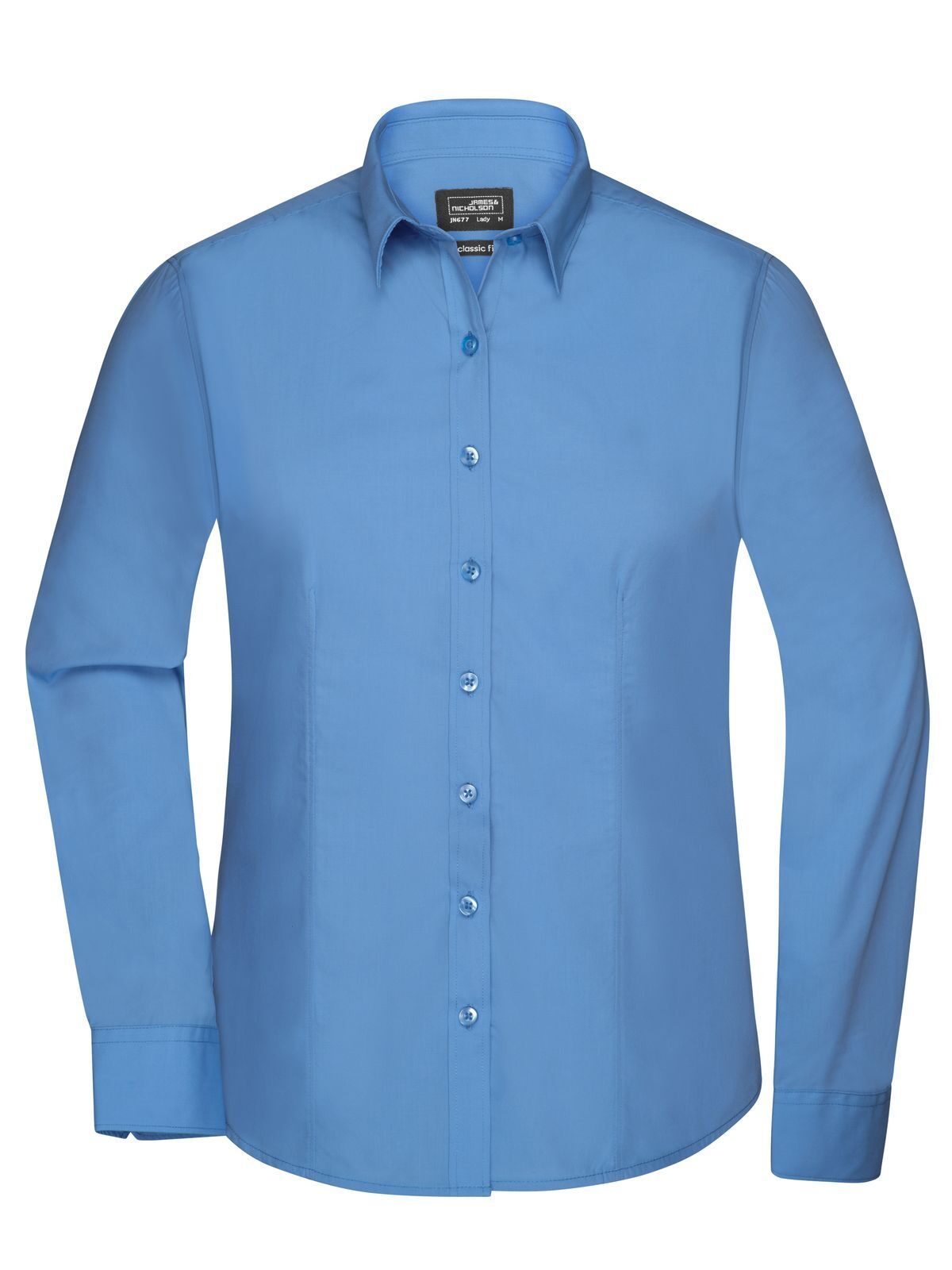 Ladies' Shirt Longsleeve Poplin Damen Hemd / Bluse – Daiber – Farbe Aqua – individuell veredelbar