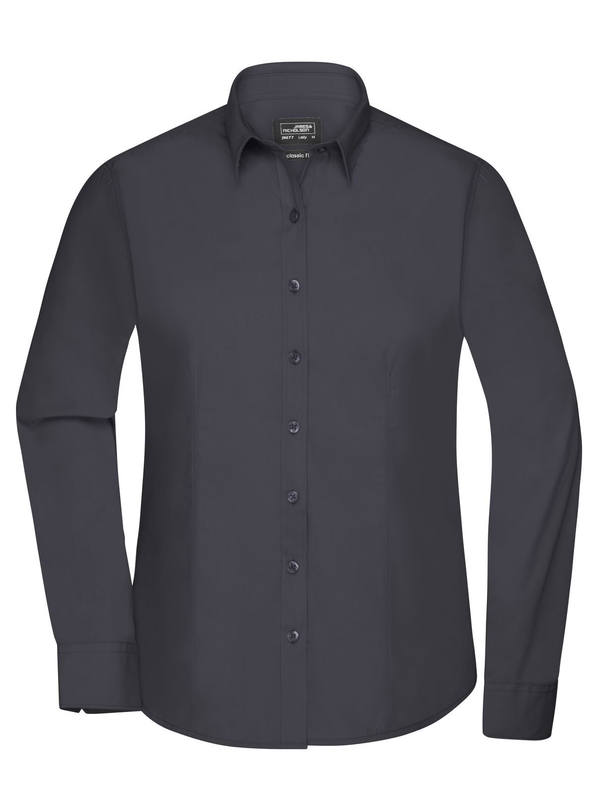Ladies' Shirt Longsleeve Poplin Damen Hemd / Bluse – Daiber – Farbe carbon – individuell veredelbar