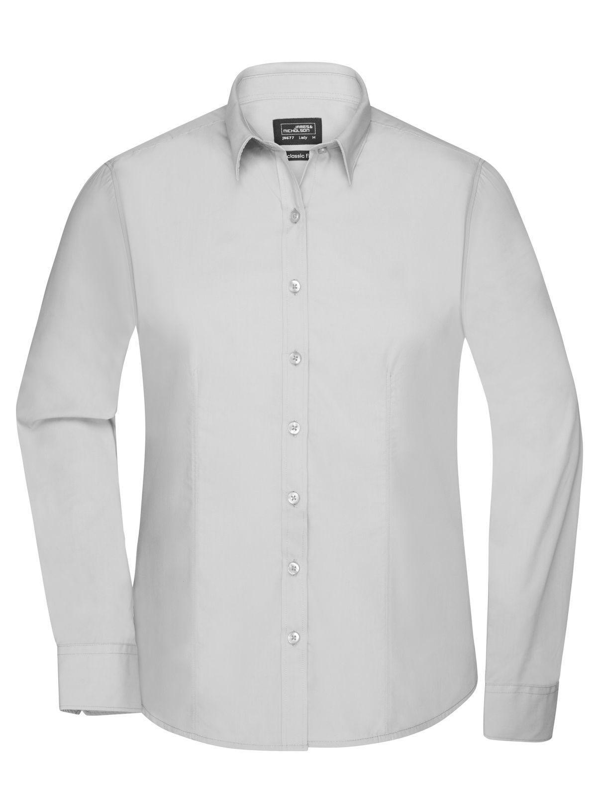Ladies' Shirt Longsleeve Poplin Damen Hemd / Bluse – Daiber – Farbe light-grey – individuell veredelbar