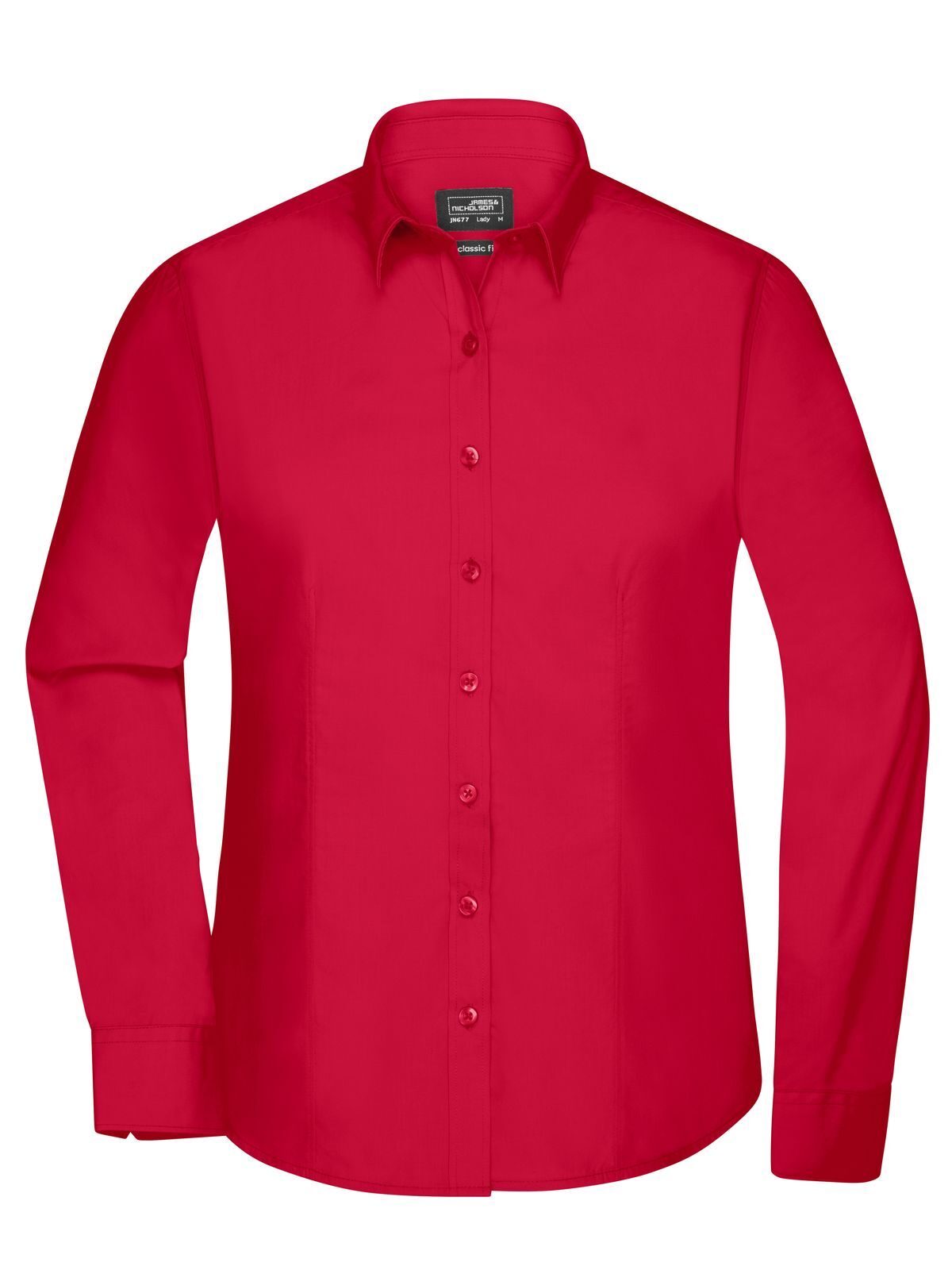 Ladies' Shirt Longsleeve Poplin Damen Hemd / Bluse – Daiber – Farbe Rot – individuell veredelbar