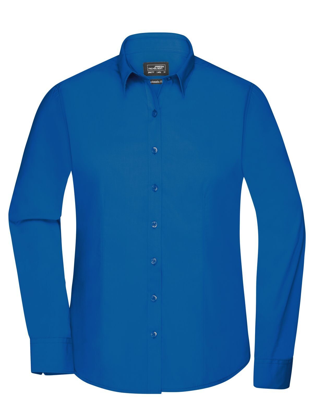 Ladies' Shirt Longsleeve Poplin Damen Hemd / Bluse – Daiber – Farbe Royalblau – individuell veredelbar