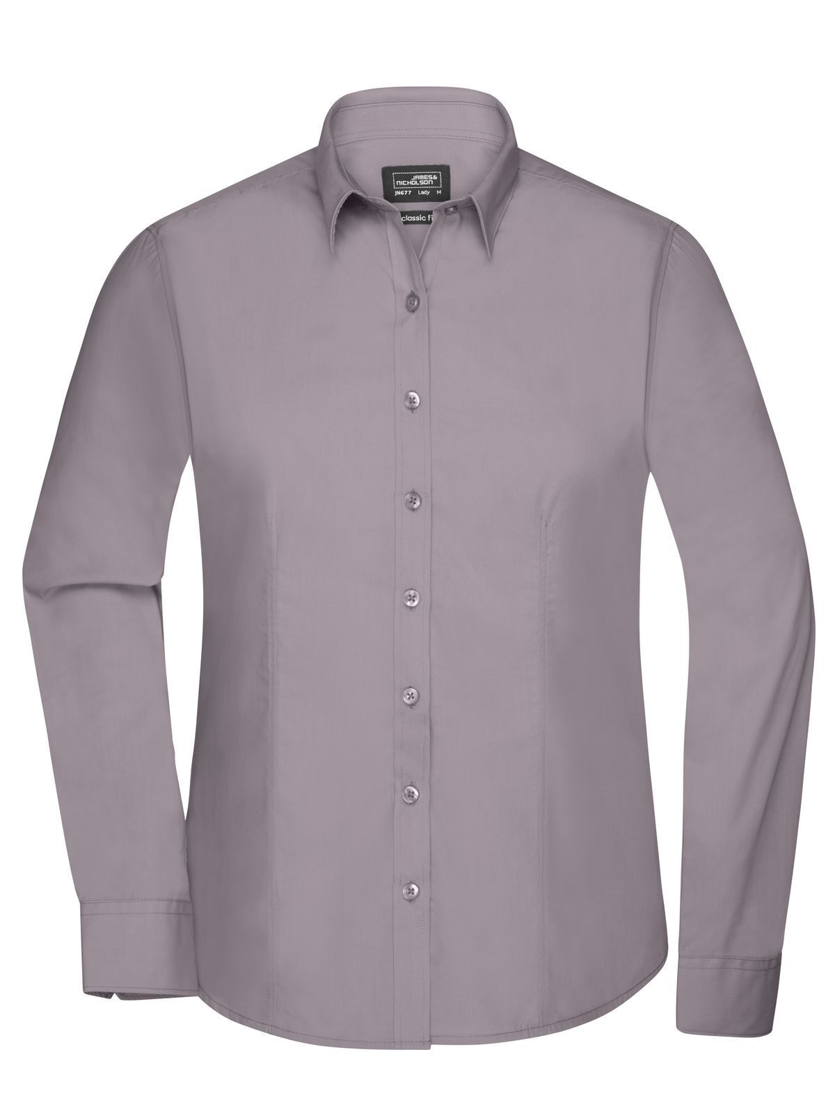 Ladies' Shirt Longsleeve Poplin Damen Hemd / Bluse – Daiber – Farbe steel – individuell veredelbar