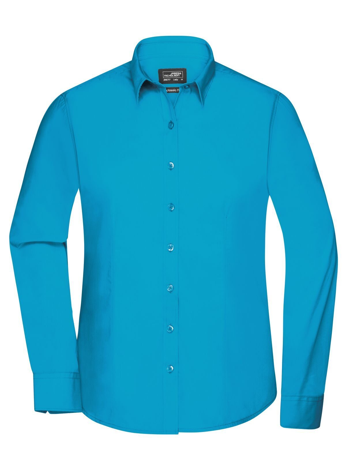 Ladies' Shirt Longsleeve Poplin Damen Hemd / Bluse – Daiber – Farbe Türkis – individuell veredelbar