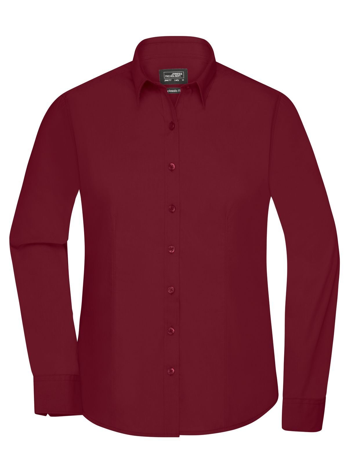 Ladies' Shirt Longsleeve Poplin Damen Hemd / Bluse – Daiber – Farbe Bordeaux – individuell veredelbar
