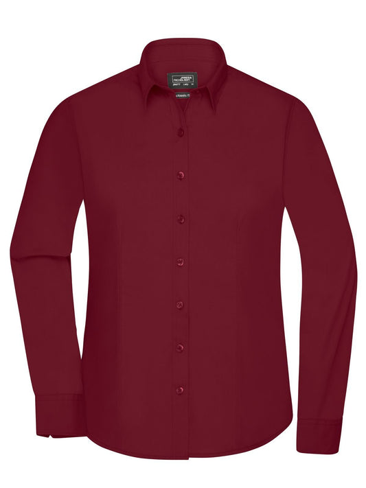 Ladies' Shirt Longsleeve Poplin Damen Hemd / Bluse – Daiber – Farbe Bordeaux – individuell veredelbar